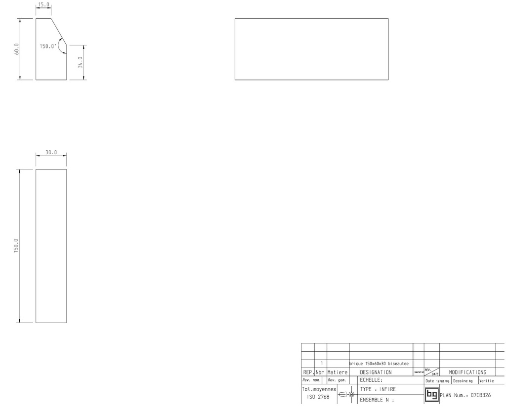 BRIQUE 150X60X30 BISEAUTEE