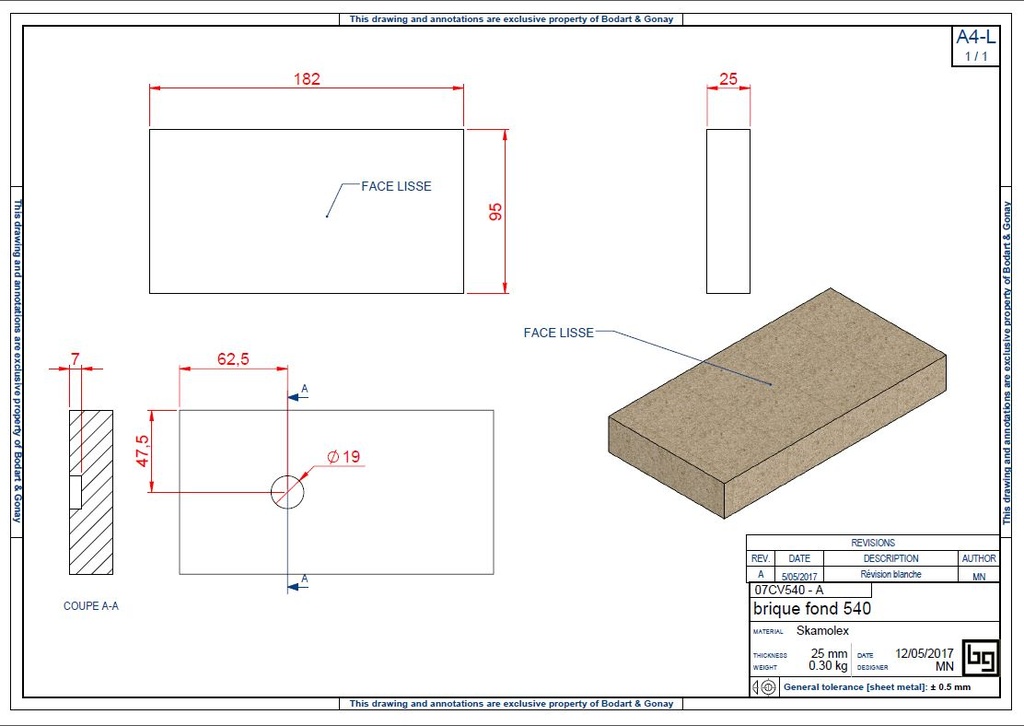 BRIQUE SKAMOLEX FOND CONCEPT 540,540V,690,790,920 DF et SF