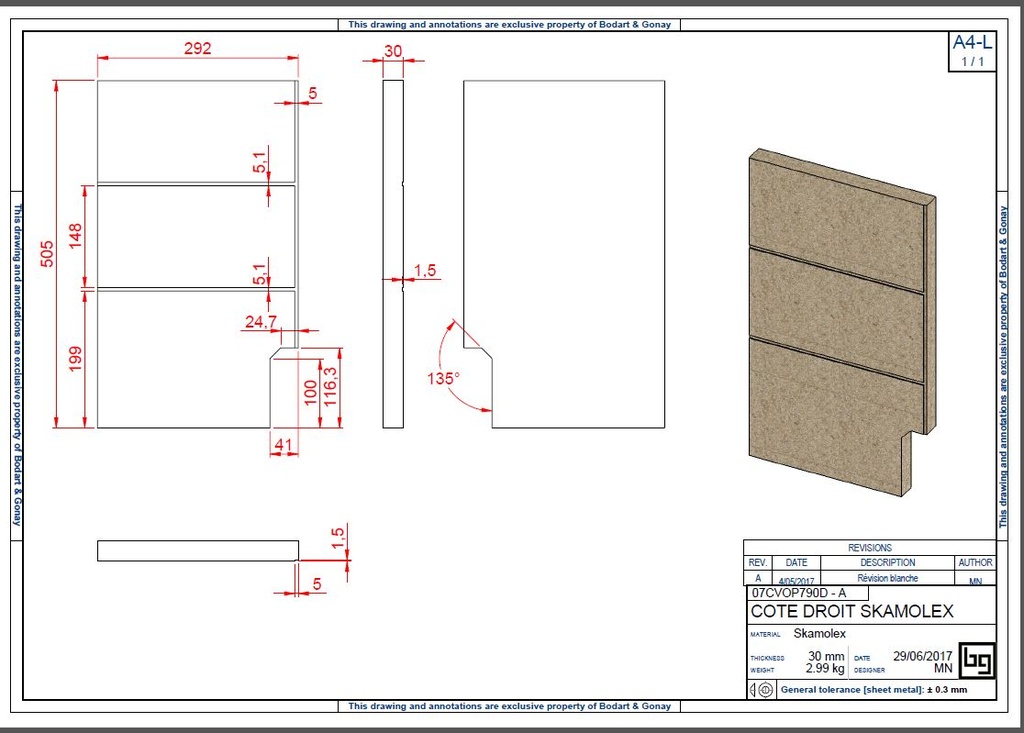 COTE DROIT SKAMOLEX CONCEPT 540,540V ,690,790,920 SF