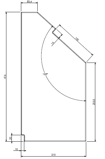 Béton Céramique panneau latéral gauche Unilux 40