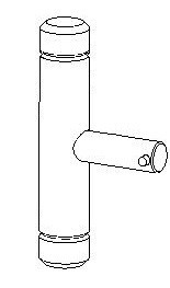 Poignee modèle T-2 nickel-10mm  (2000-2005)