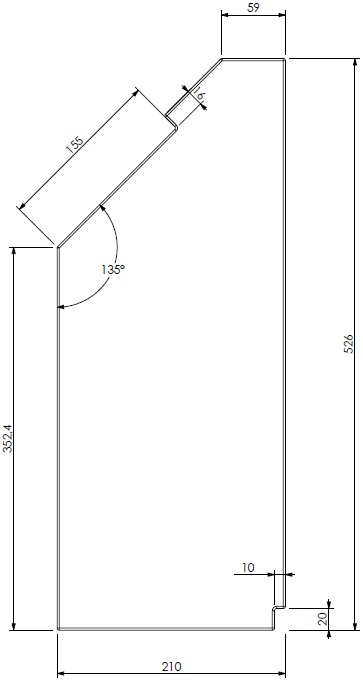Béton Céramique panneau latéral droit Unilux 55