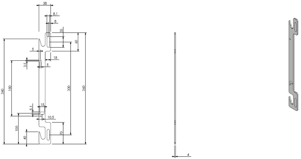Poignée + espagnolette eco 60 noire (depuis 10-5-2021)