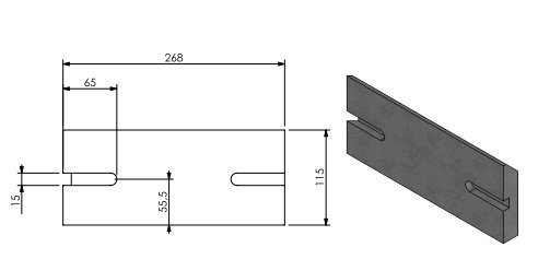 Vermiculite – foyère position verticale bisotée Droite Eco 70