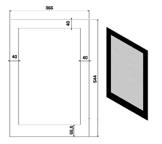Vitre eco 70  544x366 mm