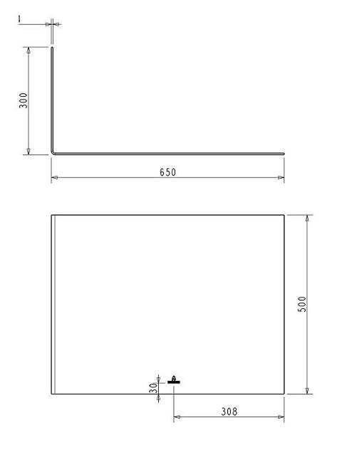 Vitre Escamo 200 G dim. (650+300) x 500