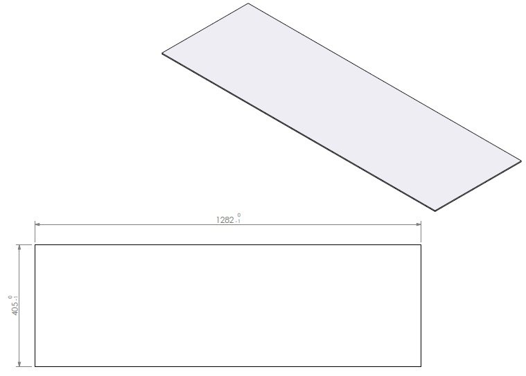 Vitre F.F. HBL-3 dim 1282x405