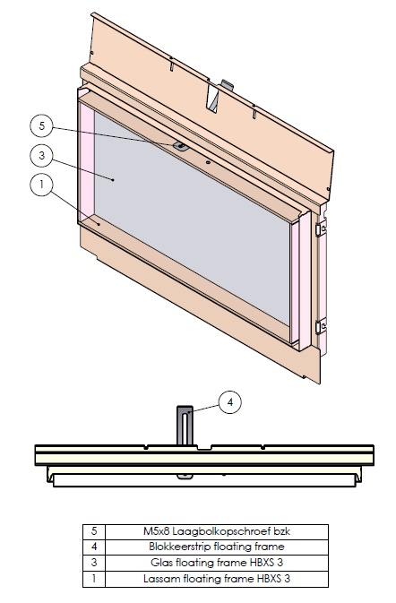 Chassis de porte FF HBXS+ vitre AR noir