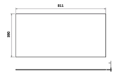 Miroir céramique noir paroi arrière HBXS