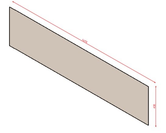 Vitre HBXXL dim. 1675x408