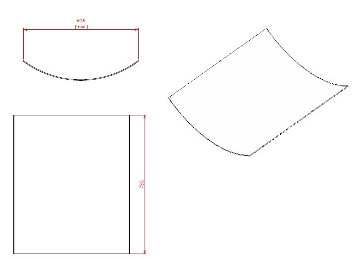 Vitre RBI dim. 730x 605 R50