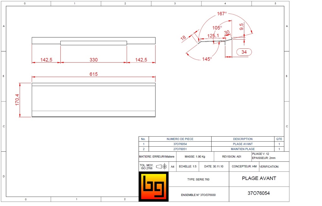 PLAGE AVANT SERIE 760