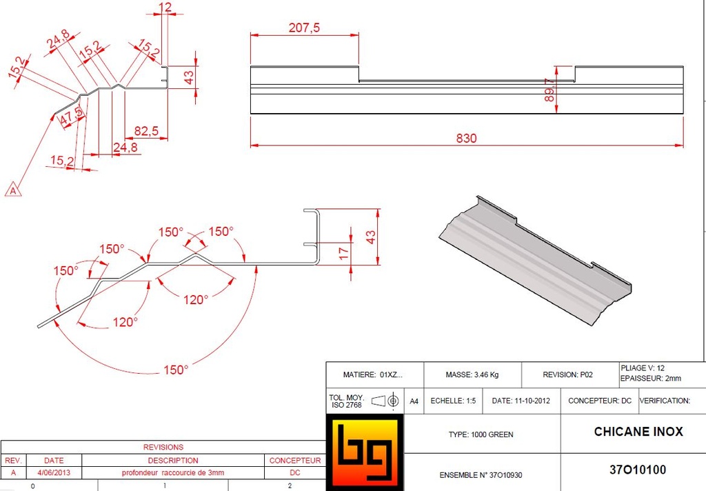 CHICANE INOX 1000 GREEN