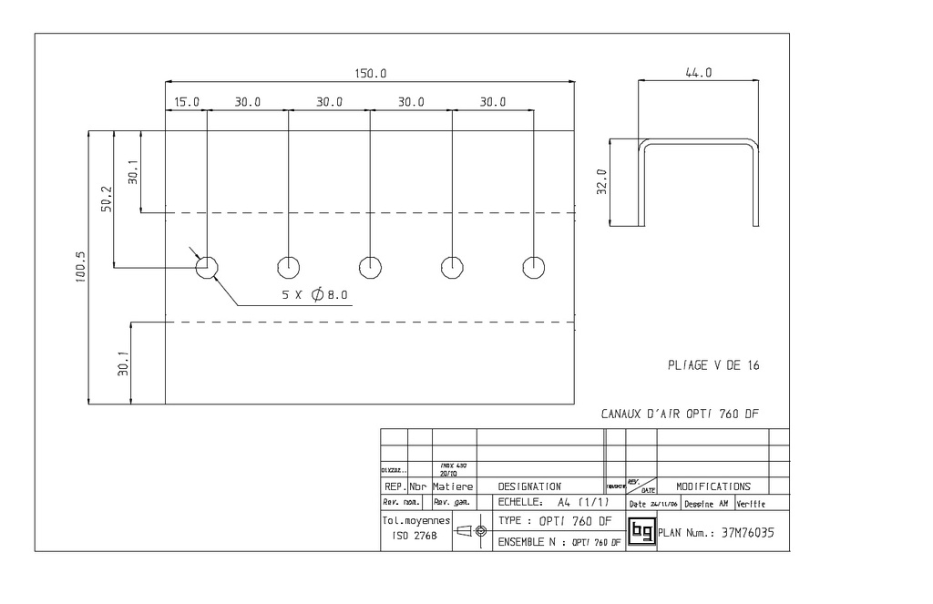 CANAUX D'AIR OPTI 760 DF