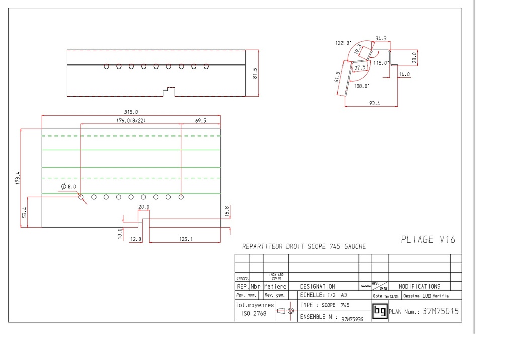 REPARTITEUR DROIT SCOPE 745 GAUCHE