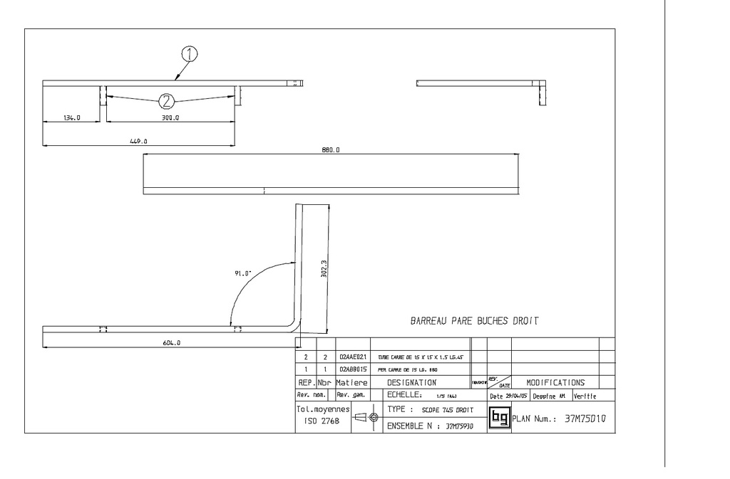 BARREAU PARE BUCHES SCOPE 745 DROIT