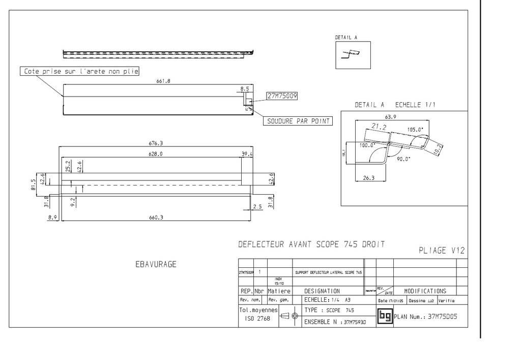 DEFLECTEUR D'AIR AVANT SCOPE 745 DROIT