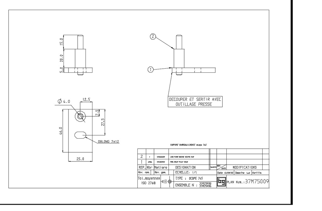 SUPPORT BARREAU-CHENET SCOPE 745