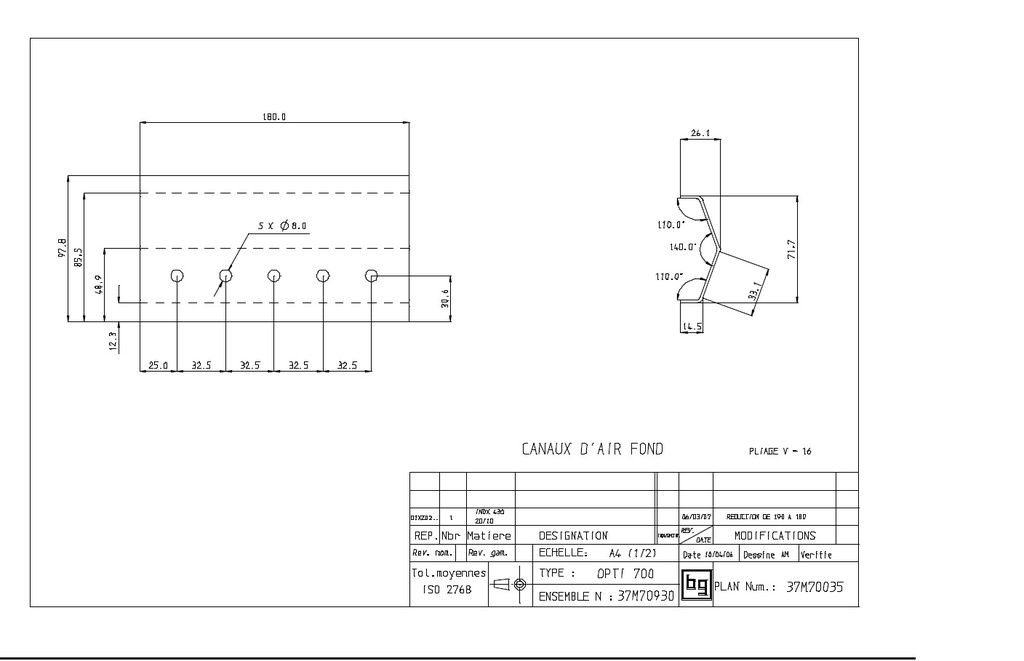 CANAL D'AIR FOND OPTI 700