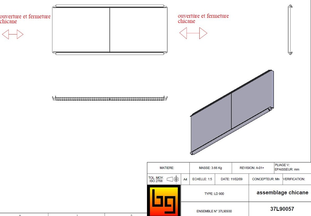 ASSEMBLAGE CHICANE PHENIX 95