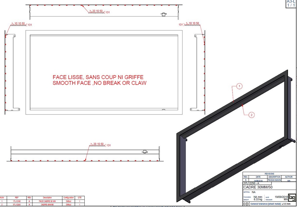 CADRE 30 MM/50 PHENIX NEO 120 PEINT