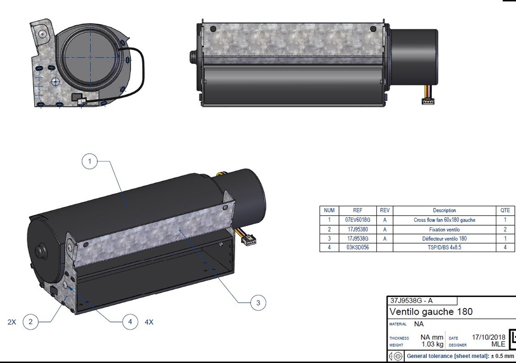 VENTILATEUR GAUCHE 180 IF EASY