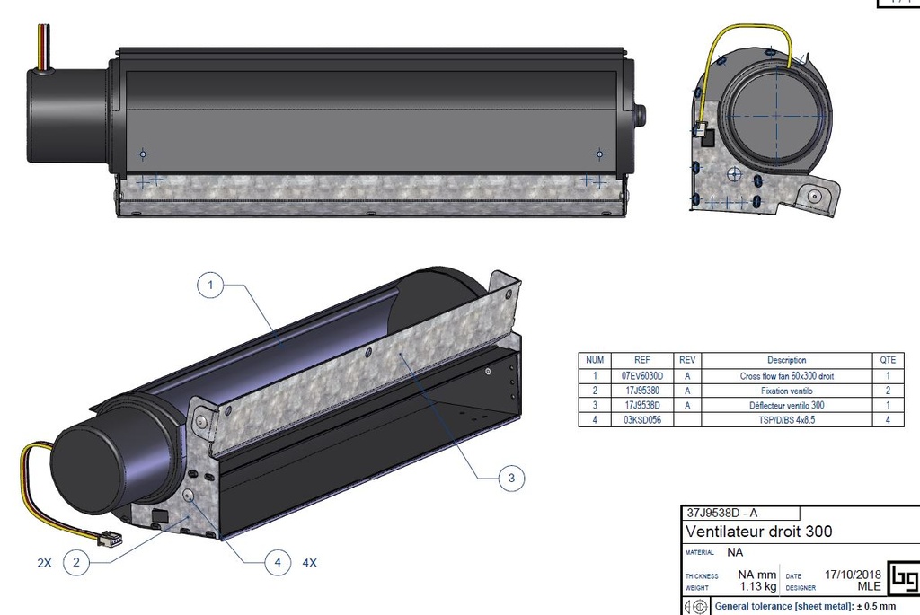 VENTILATEUR DROIT 300 IF EASY