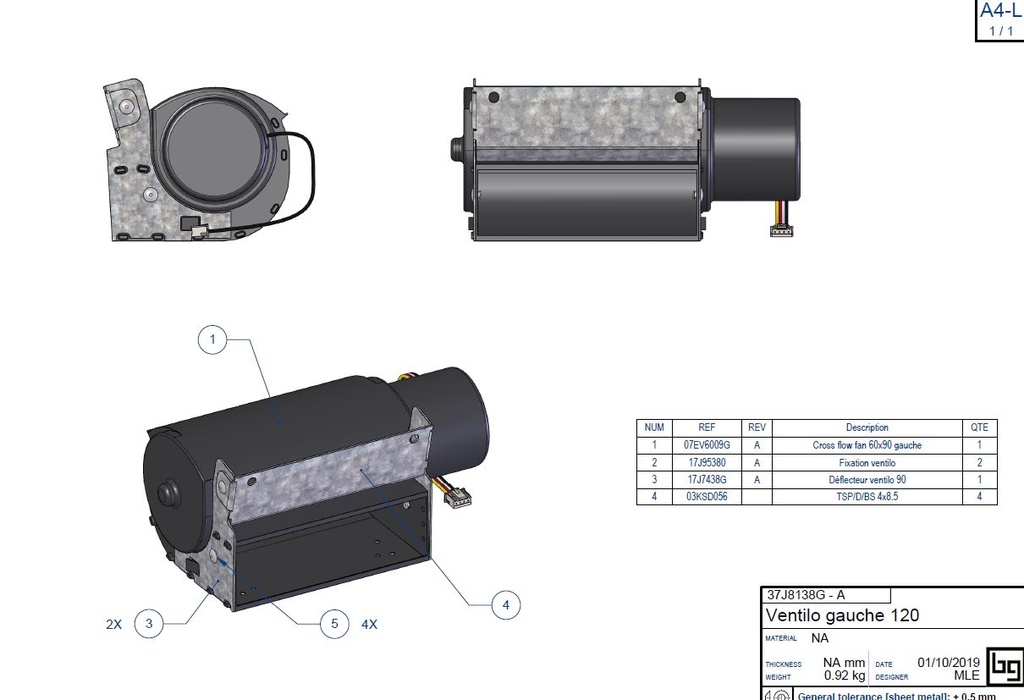 VENTILATEUR GAUCHE 120 IF EASY