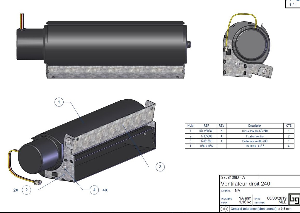 VENTILATEUR DROIT 240 IF EASY