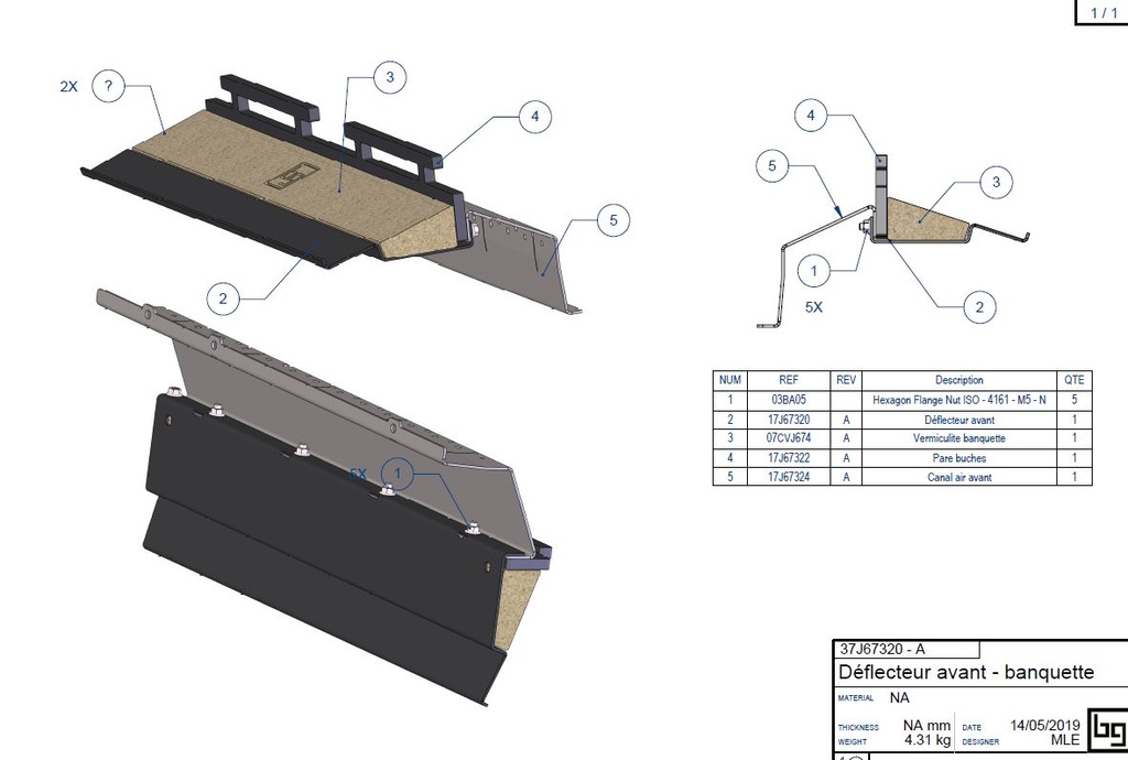 DEFLECTEUR AVANT ET BANQUETTE IF EASY 670