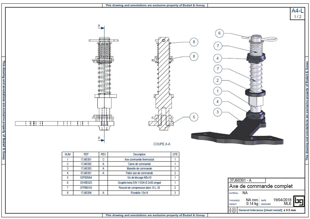AXE DE COMMANDE COMPLET IF NEO