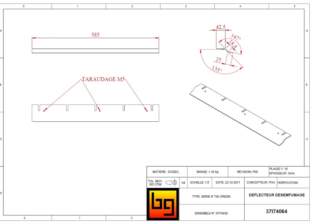 DEFLECTEUR DESENFUMAGE SERIE 740 GREEN