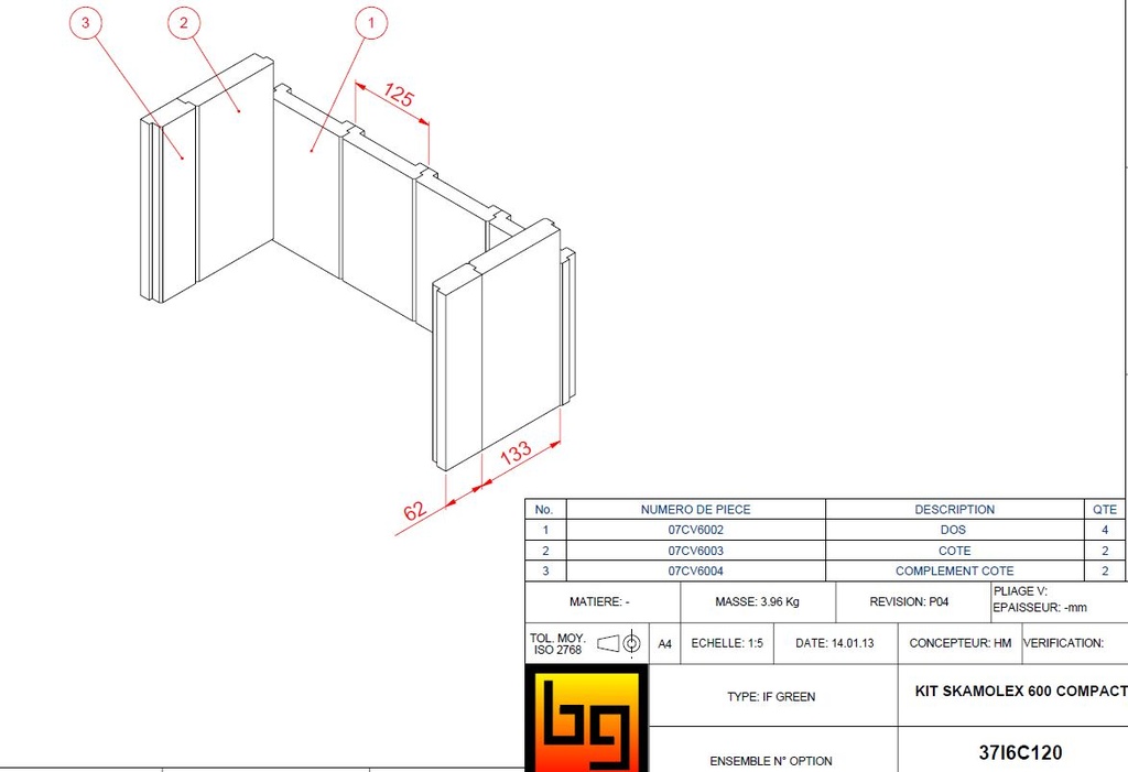 °KIT SKAMOLEX IF 600 COMPACT GREEN (5.36kg)