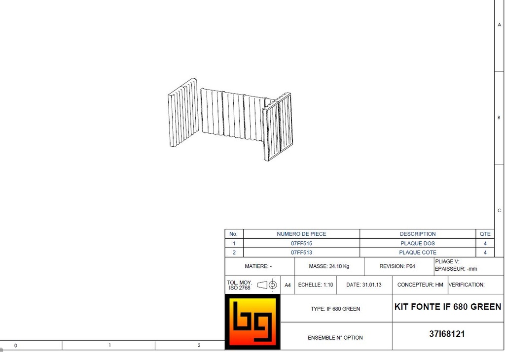 KIT FONTE IF 680 GREEN (4 X 07FF513 + 4 X 07FF515)