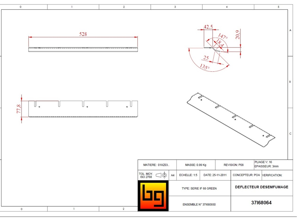 DEFLECTEUR DESENFUMAGE SERIE 680 GREEN