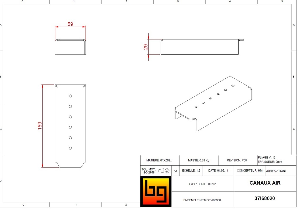 CANAUX AIR SERIE 680 GREEN (59x159)
