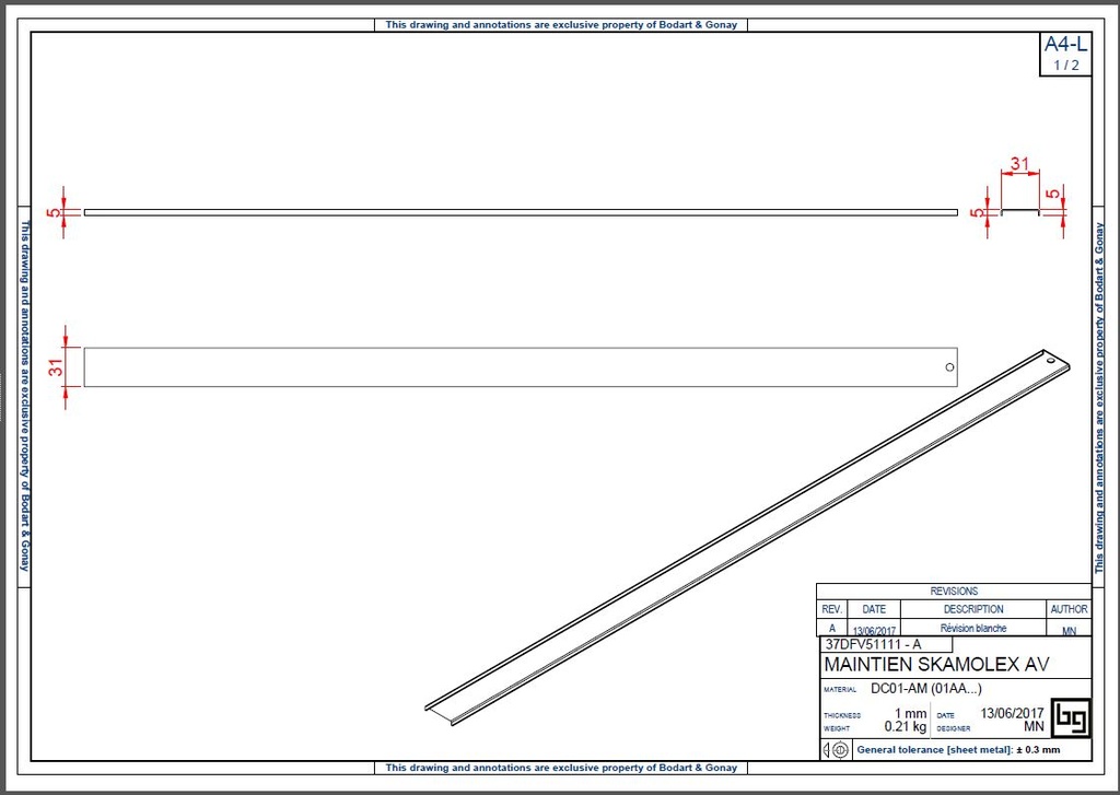 MAINTIEN SKAMOLEX AV CONCEPT 540V DF et SF PEINT