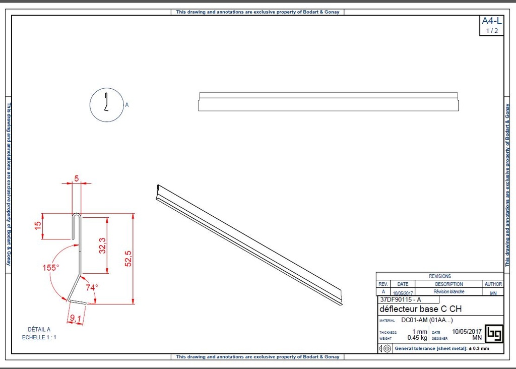 DEFLECTEUR BASE C CH CONCEPT 920 DF et SF PEINT
