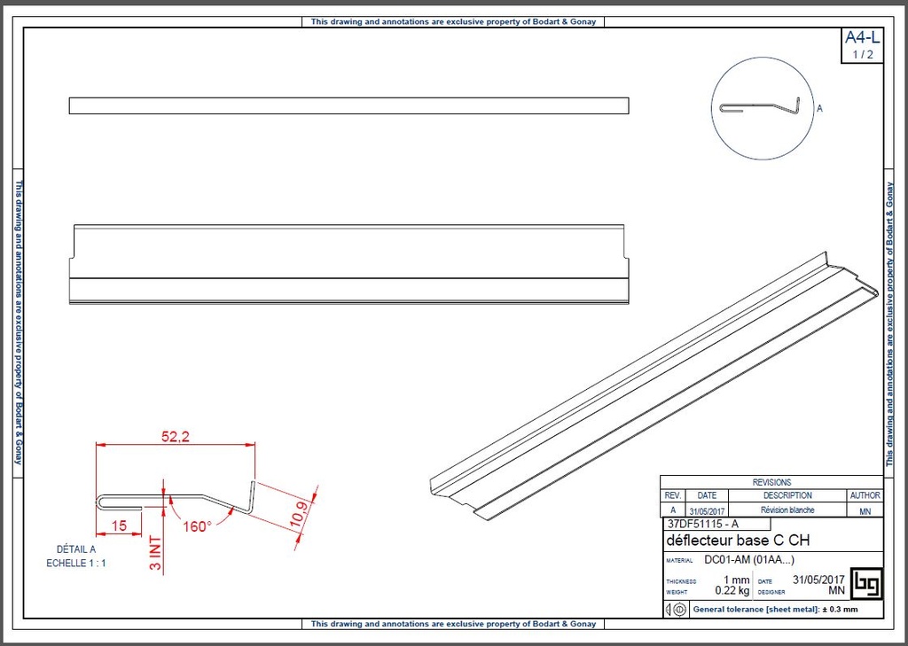 DEFLECTEUR BASE C CH CONCEPT 540,540V DF et SF PEINT