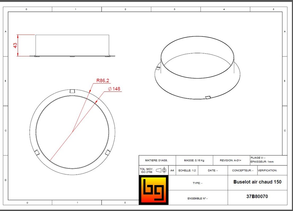 BUSELOT AIR CHAUD DIA. 150