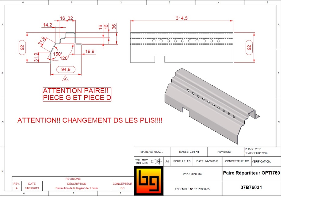PAIRE DE REPARTITEURS OPTI 760