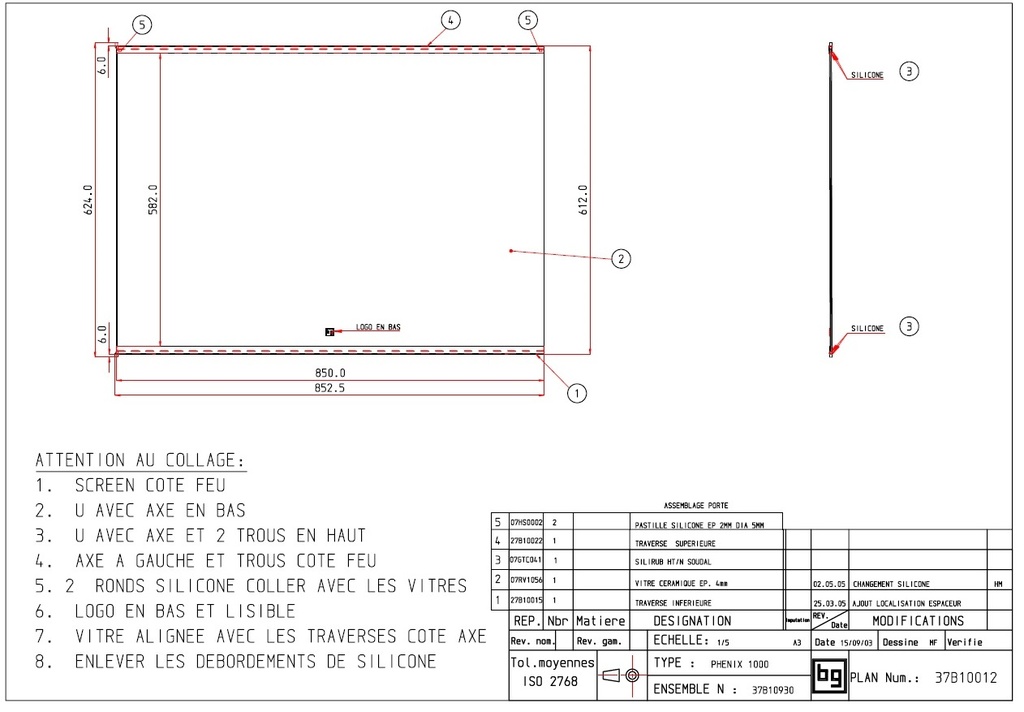ASSEMBLAGE PORTE PHENIX 1000