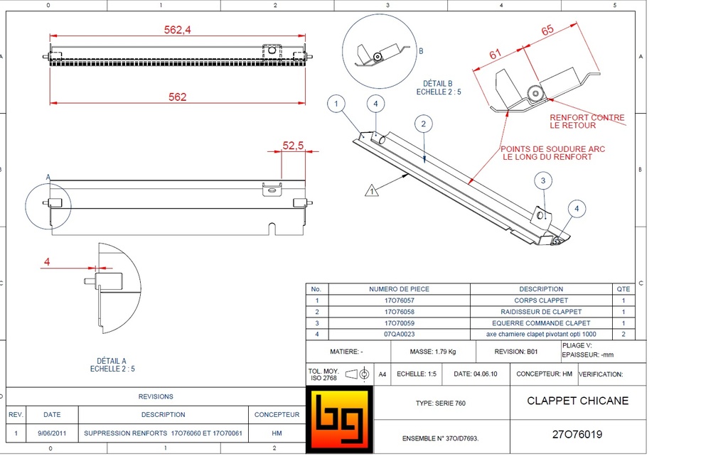 CLAPET SOUDE CHICANE SERIE 760