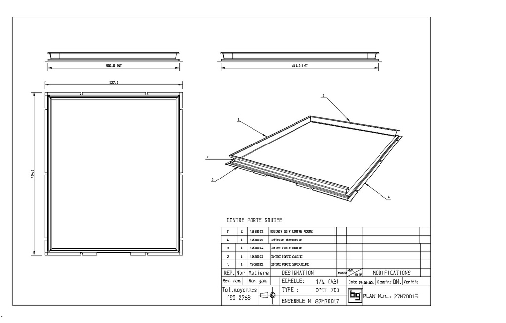 CONTREPORTE OPTI 700 PLAT