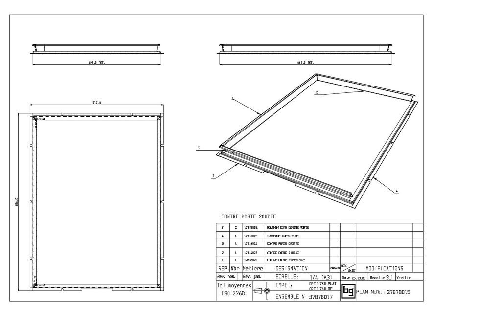 CONTREPORTE OPTI 780 PLAT