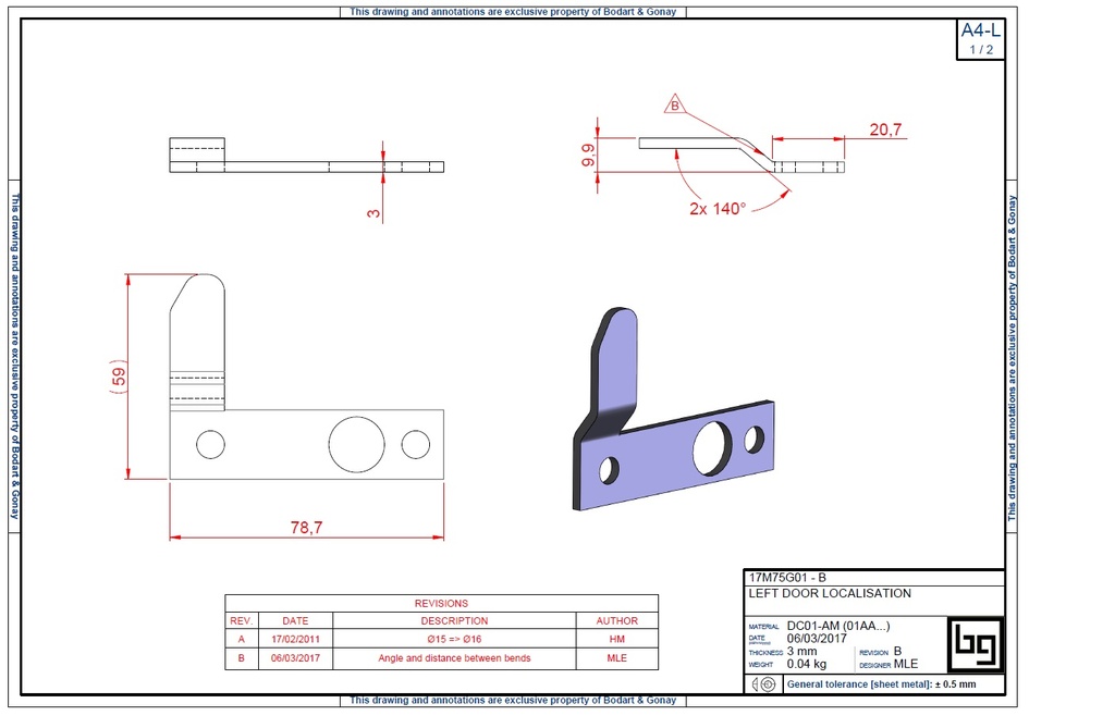 LOCALISATION PORTE GAUCHE SCOPE 745