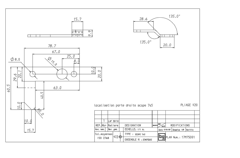 LOCALISATION PORTE DROITE SCOPE 745