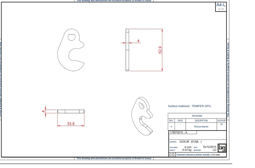 ACCROCHE FERM. PORTE SCOPE TENIFER (07QA0012)