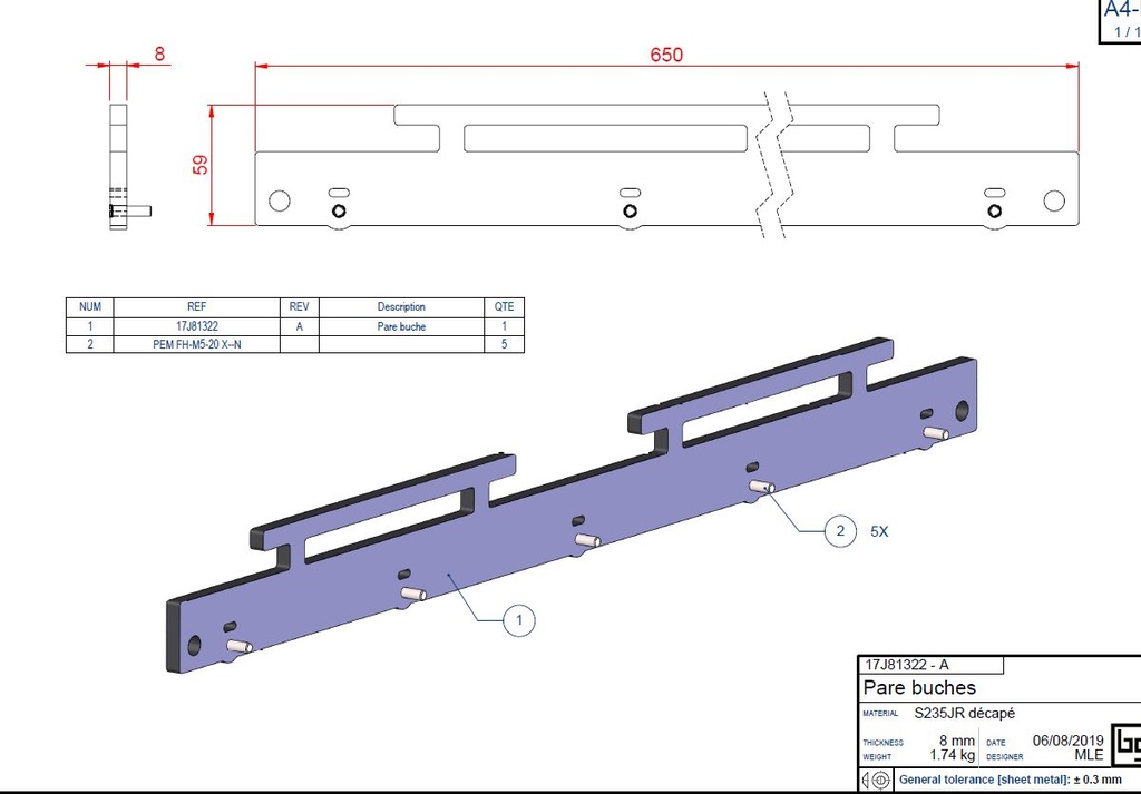PARE-BUCHES PEINT IF EASY 810