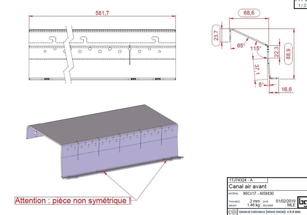 CANAL D'AIR AVANT IF EASY 740